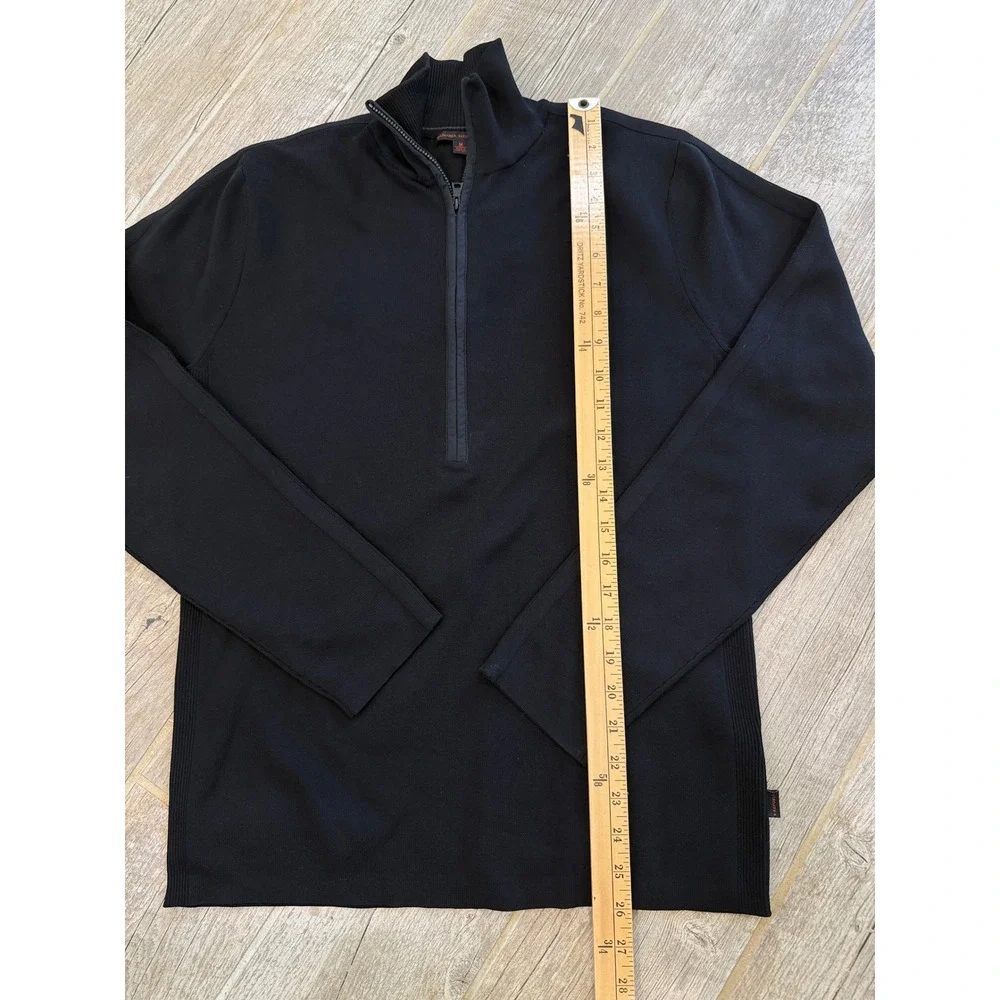 Banana Republic Vintage Quarter Zip Pullover Mens Medium Black Ribbed Knit